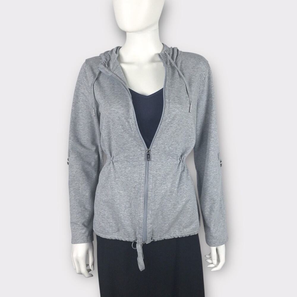Calvin Klein Gray Hoodie Athleisure Zip-Up Cozy Activeware Jacket
